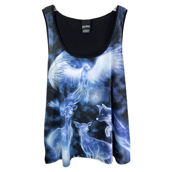 Torrid Plus Size 3X Tank Top‎ Harry Potter Patronus Blue Black Hogwarts 1179 - Picture 9 of 10